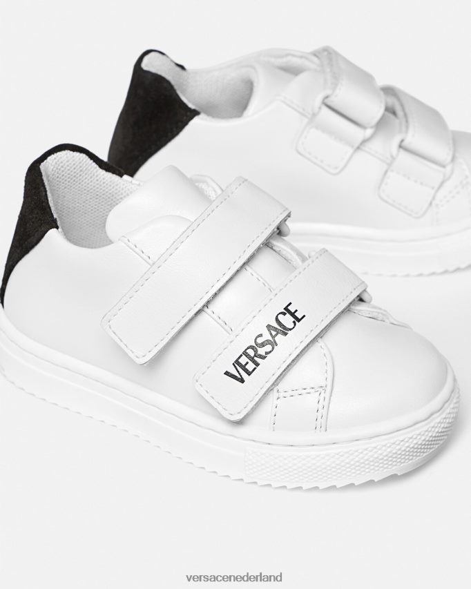 Versace Babysneakers met logo kinderen zwart wit schoen J2T4F41876