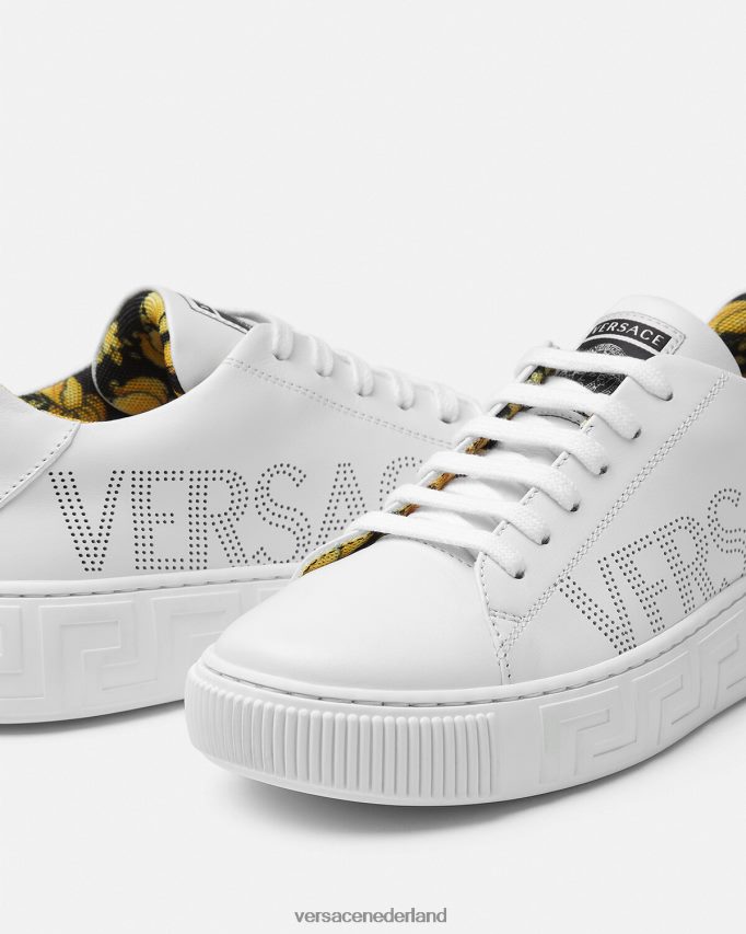 Versace Greca-sneakers met logo kinderen wit & bedrukt schoen J2T4F42036
