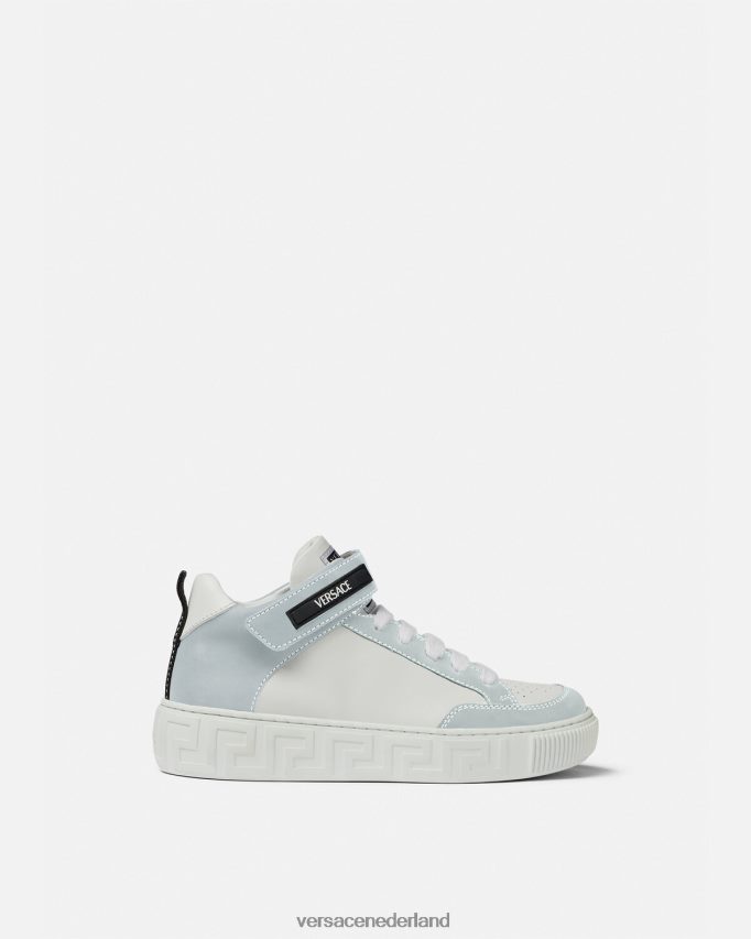 Versace Greca-sneakers met logo kinderen wit zilver schoen J2T4F42026