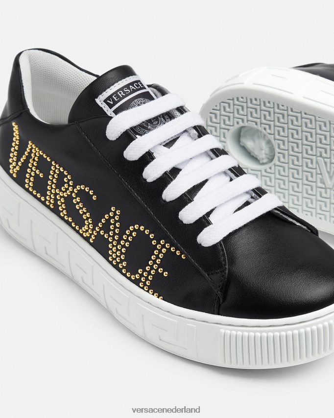 Versace Greca-sneakers met logo kinderen zwart schoen J2T4F42037