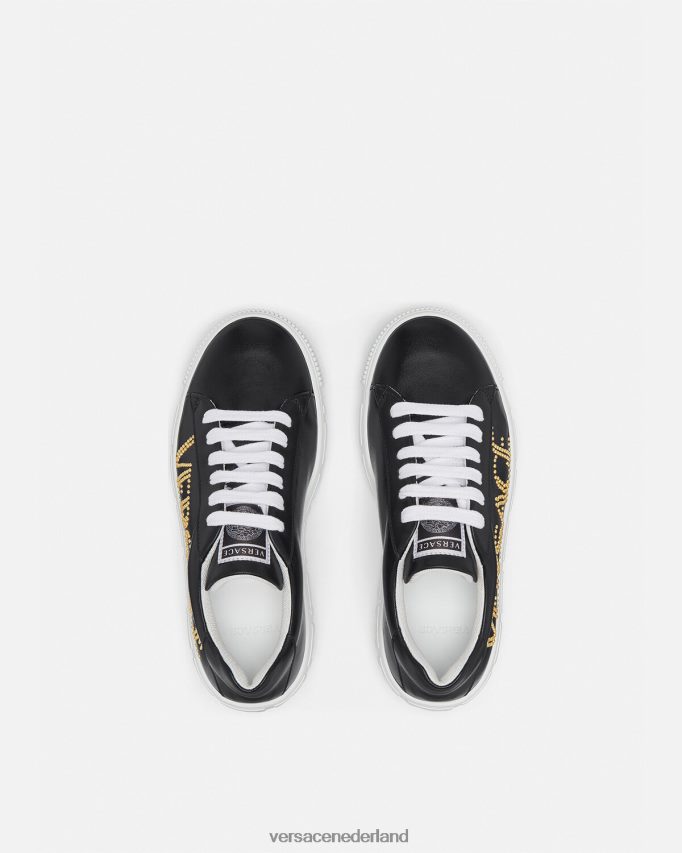 Versace Greca-sneakers met logo kinderen zwart schoen J2T4F42037