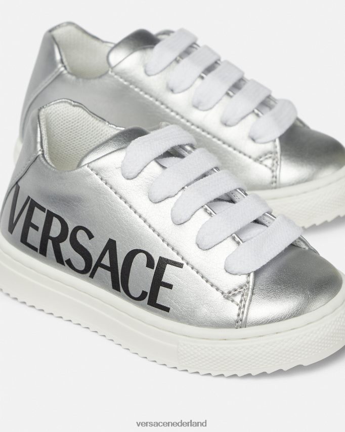 Versace Metallic babysneakers met logo kinderen afdrukken schoen J2T4F41875