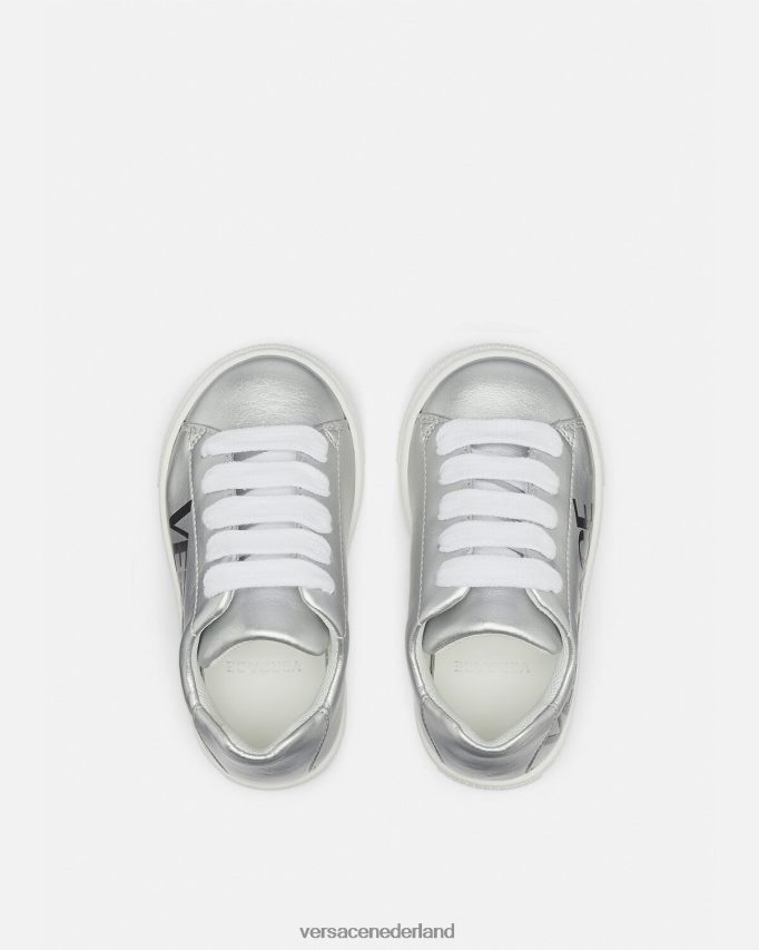 Versace Metallic babysneakers met logo kinderen afdrukken schoen J2T4F41875