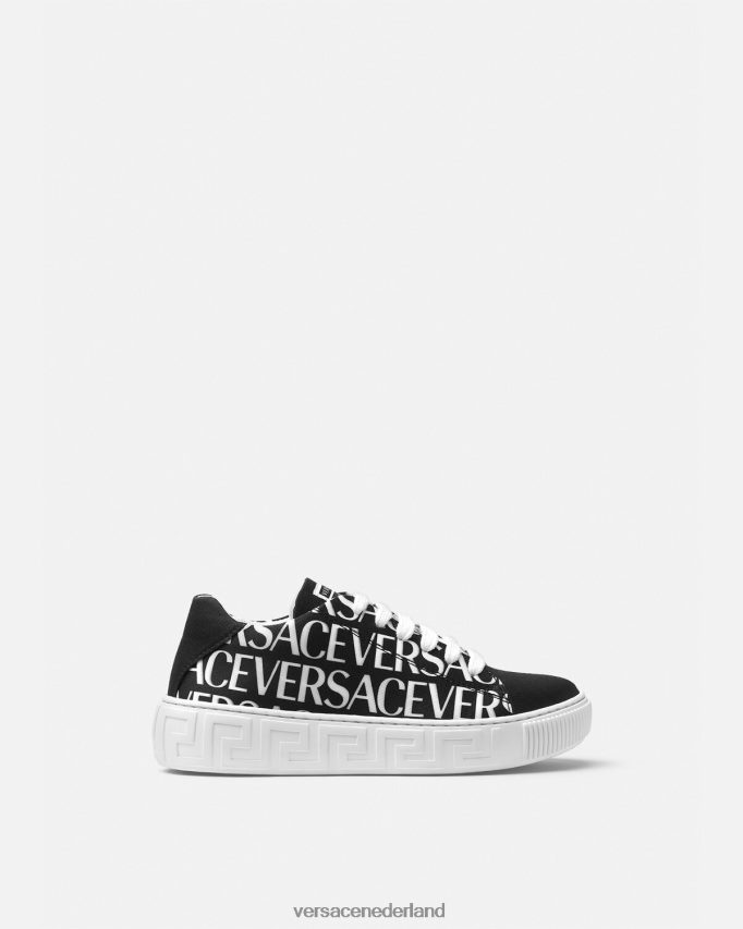Versace allover Greca-sneakers kinderen zwart en afdrukken schoen J2T4F42038