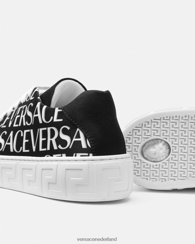 Versace allover Greca-sneakers kinderen zwart en afdrukken schoen J2T4F42038