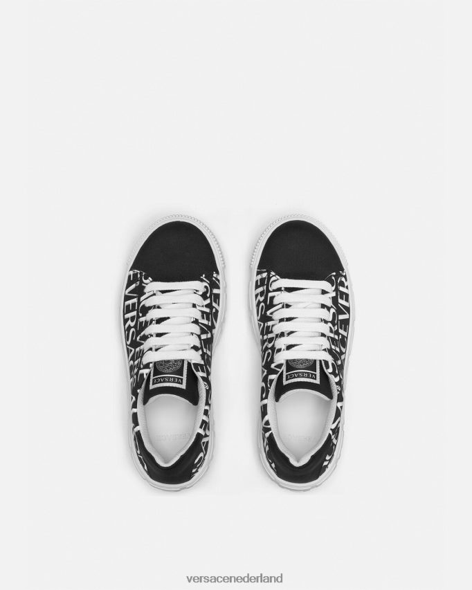 Versace allover Greca-sneakers kinderen zwart en afdrukken schoen J2T4F42038
