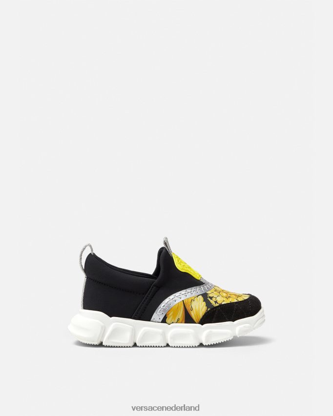 Versace barocco medusa babysneakers kinderen zwart en afdrukken schoen J2T4F41877