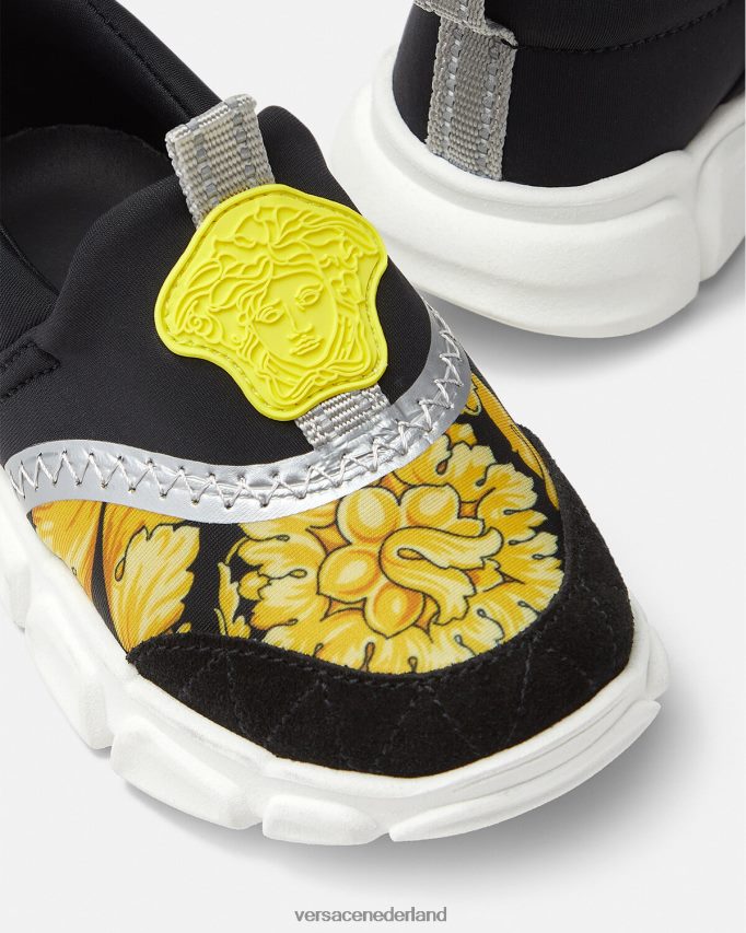 Versace barocco medusa babysneakers kinderen zwart en afdrukken schoen J2T4F41877