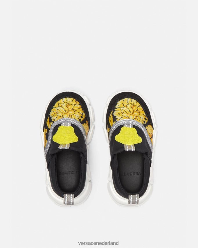 Versace barocco medusa babysneakers kinderen zwart en afdrukken schoen J2T4F41877