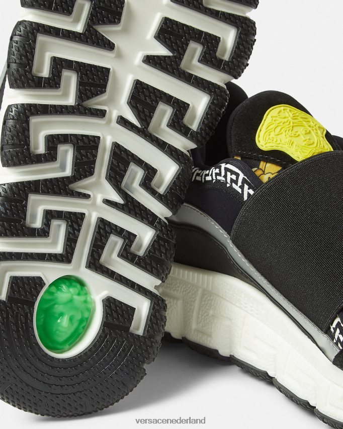 Versace barocco trigreca sneakers kinderen zwart en afdrukken schoen J2T4F42050