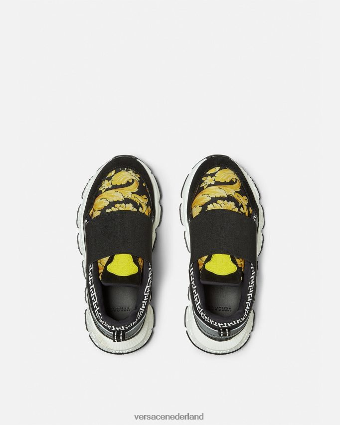 Versace barocco trigreca sneakers kinderen zwart en afdrukken schoen J2T4F42050