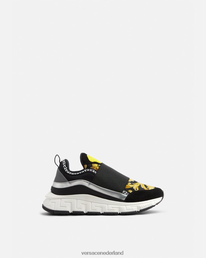 Versace barocco trigreca sneakers kinderen zwart en afdrukken schoen J2T4F42051