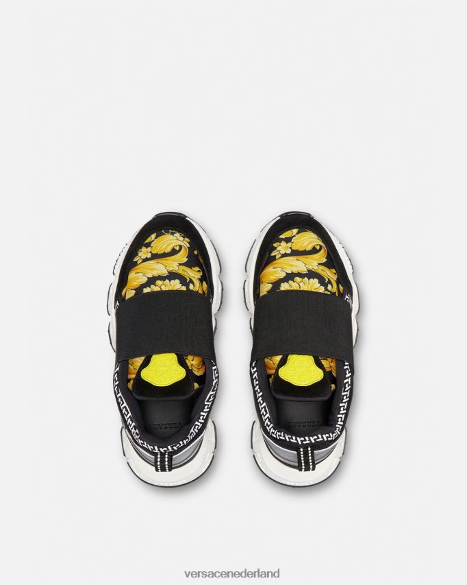 Versace barocco trigreca sneakers kinderen zwart en afdrukken schoen J2T4F42051