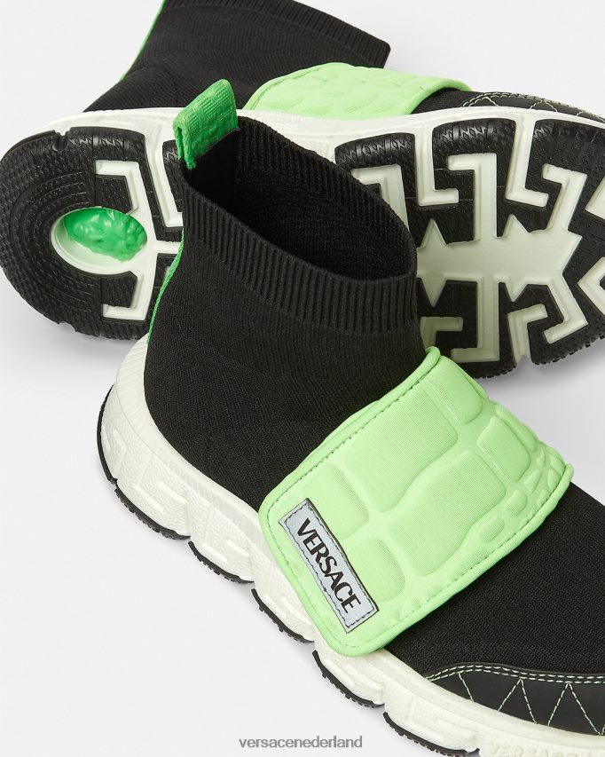 Versace upcycle trigreca sneakers kinderen mint & zwart schoen J2T4F42053