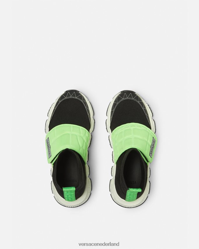 Versace upcycle trigreca sneakers kinderen mint & zwart schoen J2T4F42053