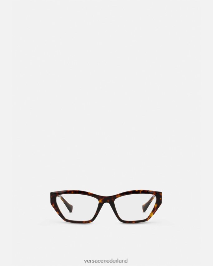 Versace Cat-eye-bril met vintage logo uit de jaren 90 vrouwen havana & goud accessoires J2T4F4705