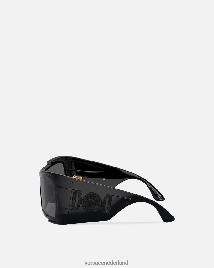 Versace Maxi Medusa Biggie Shield-zonnebril vrouwen zwart accessoires J2T4F4606