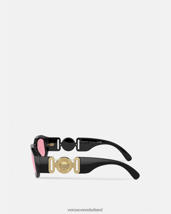 Versace Medusa Biggie-zonnebril vrouwen zwart en roze accessoires J2T4F4590