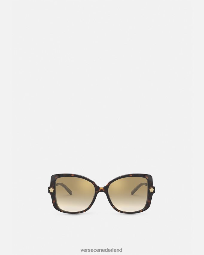 Versace Medusa pop chic zonnebril met extra pasvorm vrouwen Havana accessoires J2T4F4687