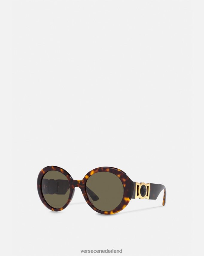 Versace Medusa vlinderzonnebril extra pasvorm vrouwen Havana accessoires J2T4F4655