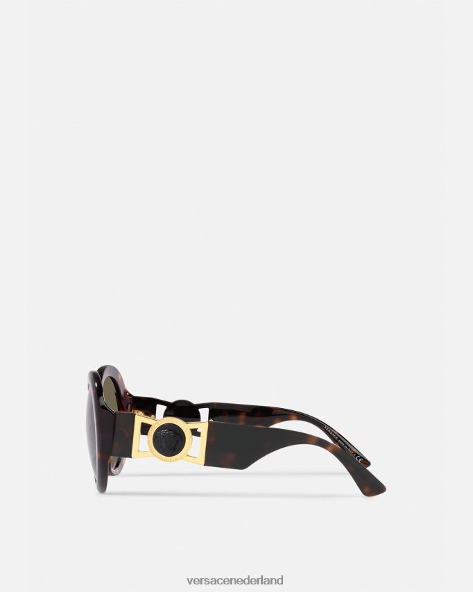 Versace Medusa vlinderzonnebril extra pasvorm vrouwen Havana accessoires J2T4F4655