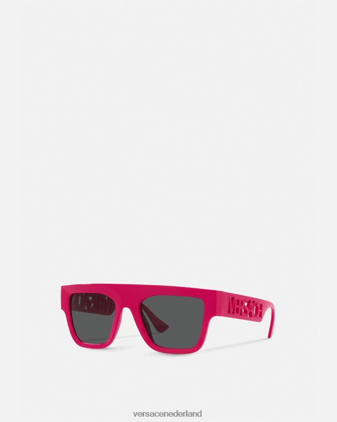 Versace Vintage zonnebril met logo uit de jaren 90 vrouwen fuchsia accessoires J2T4F4690