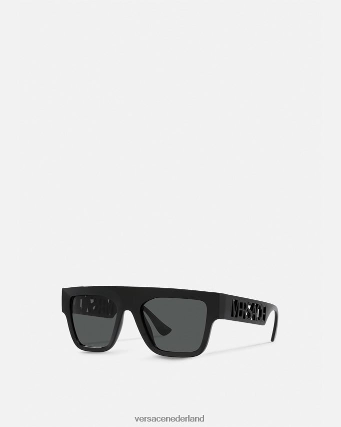 Versace Vintage zonnebril met logo uit de jaren 90 vrouwen zwart accessoires J2T4F4618