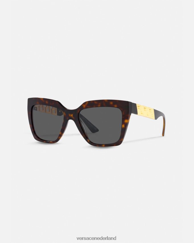 Versace la greca zonnebril extra pasvorm vrouwen Havana accessoires J2T4F4680
