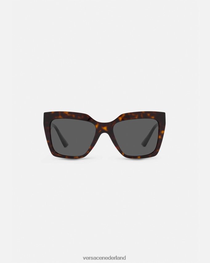 Versace la greca zonnebril extra pasvorm vrouwen Havana accessoires J2T4F4680