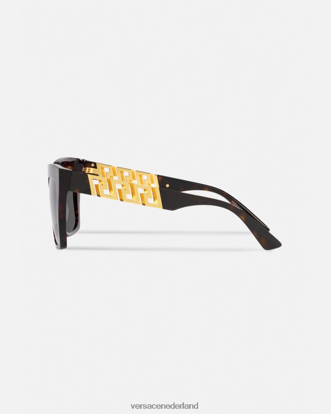 Versace la greca zonnebril extra pasvorm vrouwen Havana accessoires J2T4F4680