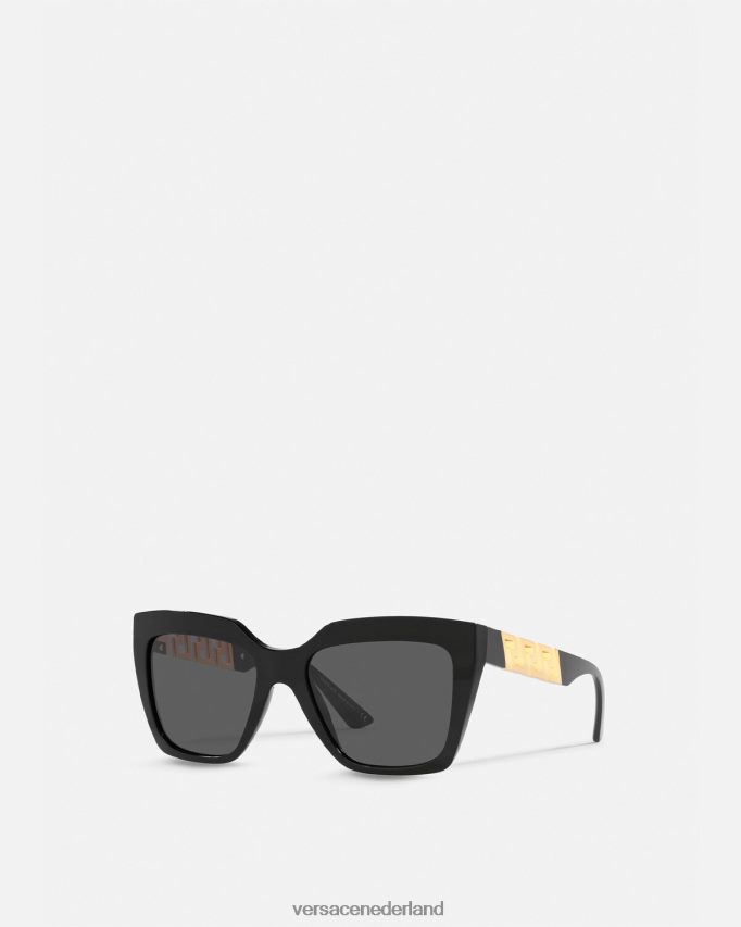 Versace la greca zonnebril extra pasvorm vrouwen zwart accessoires J2T4F4654