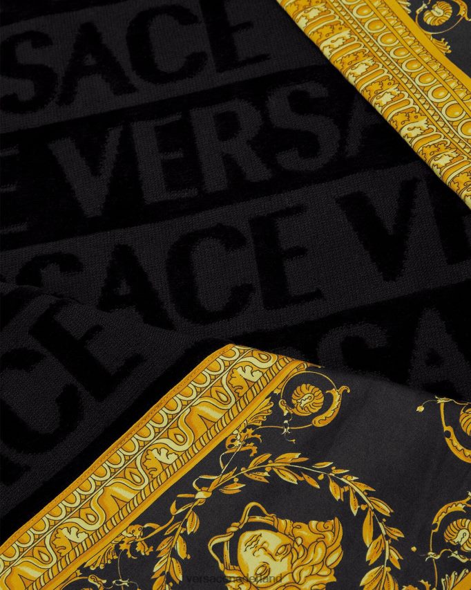 Versace Ik barokke strandlaken vrouwen zwart ondergoed en strandkleding J2T4F41198