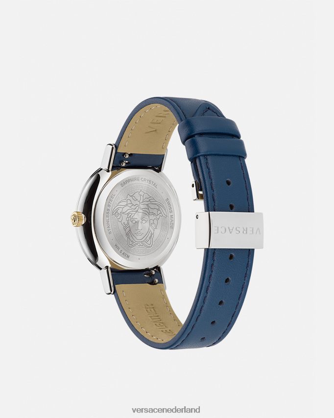 Versace Grieks chic horloge vrouwen blauw accessoires J2T4F4961