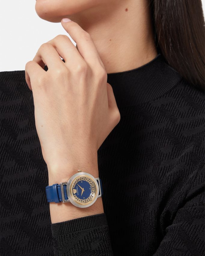 Versace Grieks chic horloge vrouwen blauw accessoires J2T4F4961