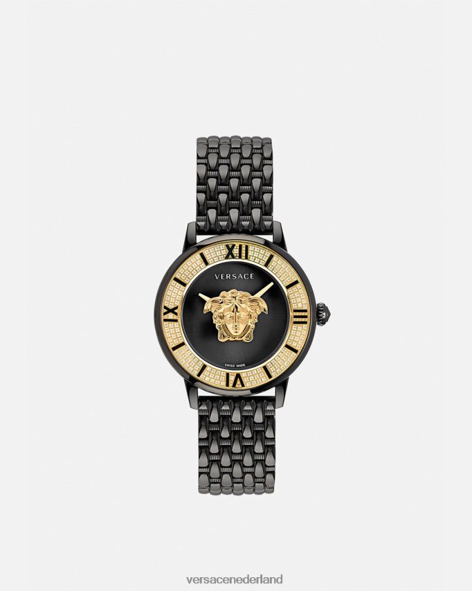 Versace la medusa diamanten horloge vrouwen zwart accessoires J2T4F4973