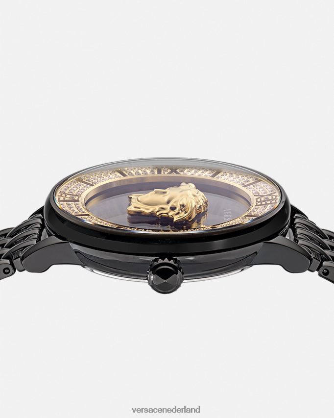 Versace la medusa diamanten horloge vrouwen zwart accessoires J2T4F4973