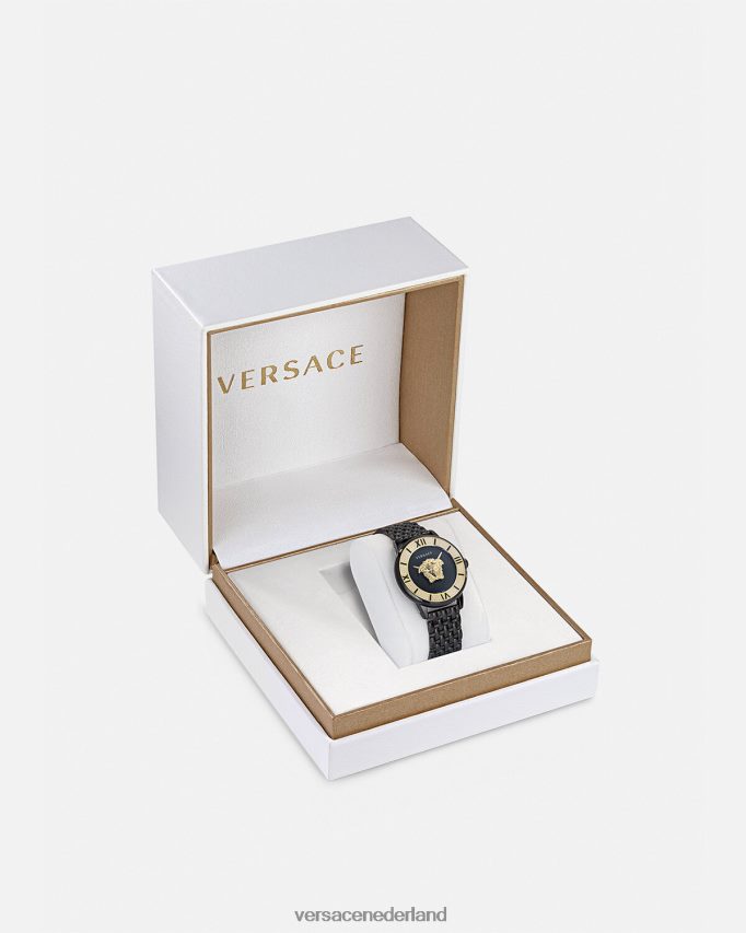 Versace la medusa diamanten horloge vrouwen zwart accessoires J2T4F4973