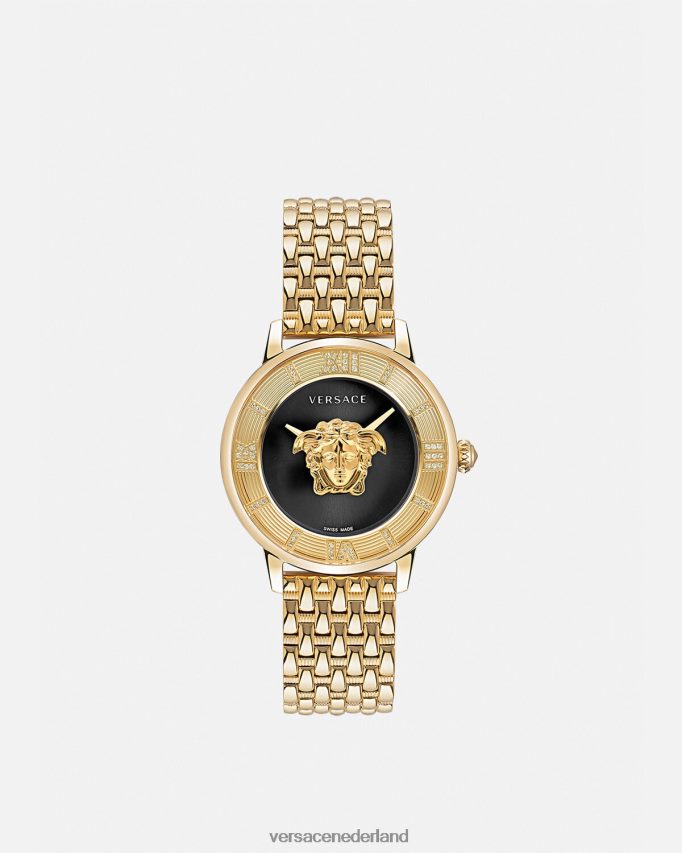 Versace la medusa diamanten horloge vrouwen zwart goud accessoires J2T4F4962