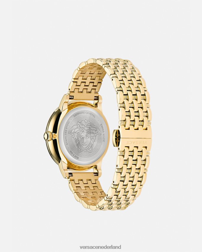 Versace la medusa diamanten horloge vrouwen zwart goud accessoires J2T4F4962