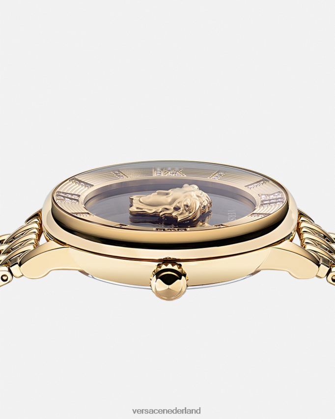 Versace la medusa diamanten horloge vrouwen zwart goud accessoires J2T4F4962
