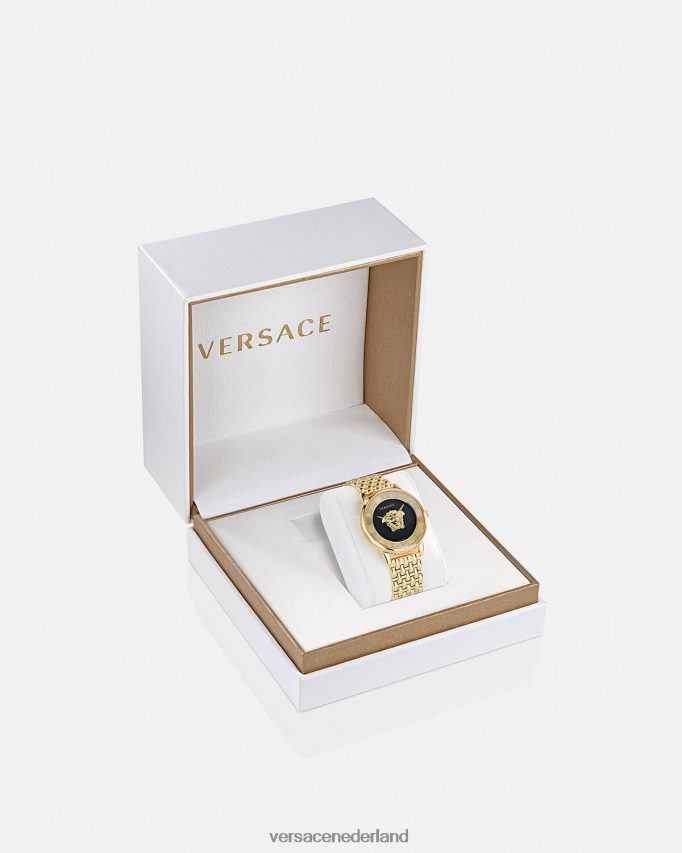 Versace la medusa diamanten horloge vrouwen zwart goud accessoires J2T4F4962