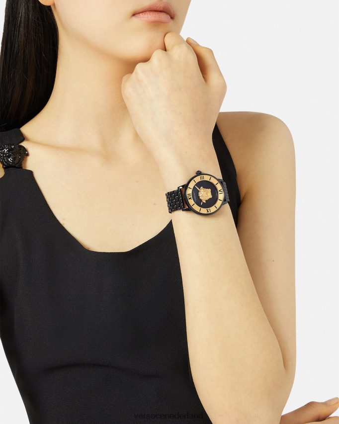 Versace la medusa-horloge vrouwen zwart accessoires J2T4F4984