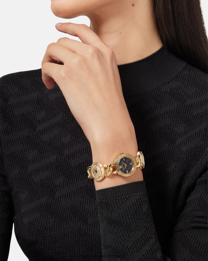 Versace stud icoon diamanten horloge vrouwen pnul accessoires J2T4F4953