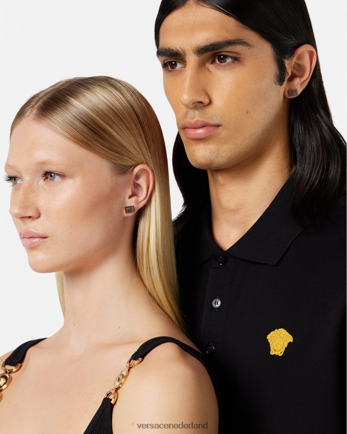 Versace Greca oorbellen met studs vrouwen zilver accessoires J2T4F4765