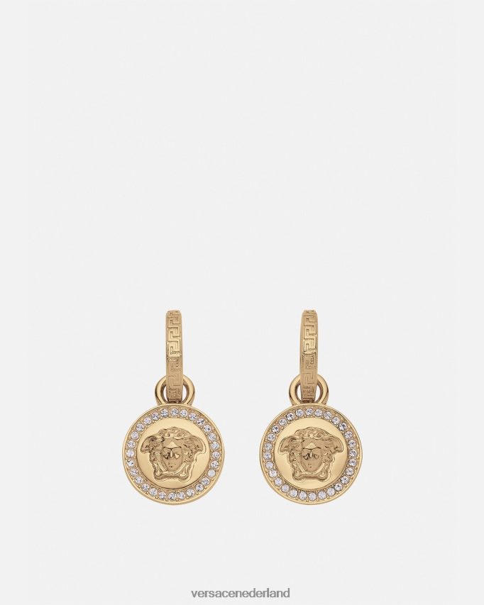 Versace Kristallen La Medusa Greca oorbellen vrouwen goud accessoires J2T4F4742