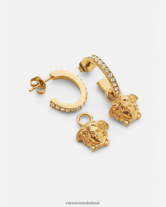 Versace Kristallen La Medusa-oorringen vrouwen goud accessoires J2T4F4788