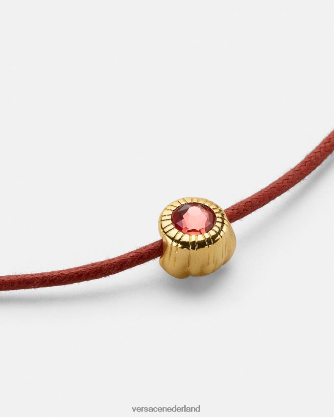 Versace Kristallen Medusa koord ketting vrouwen rood goud accessoires J2T4F4843