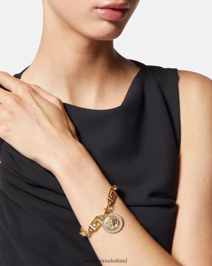 Versace Kristallen la medusa greca armband vrouwen goud accessoires J2T4F4743