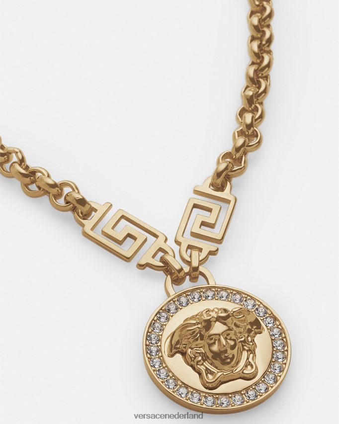 Versace Kristallen la medusa greca ketting vrouwen goud accessoires J2T4F4741
