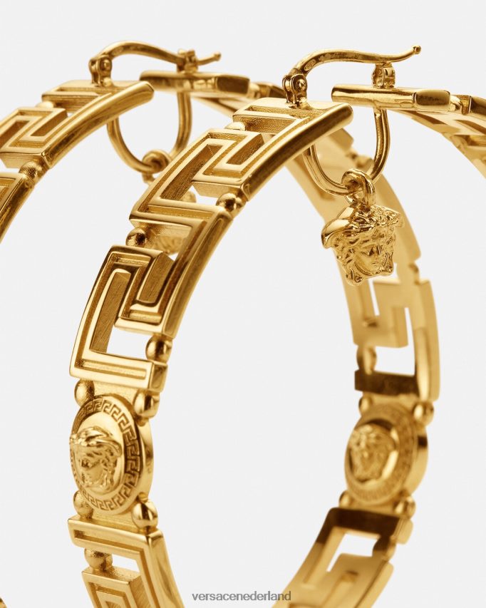 Versace Medusa Greca hoepel oorbellen vrouwen goud accessoires J2T4F4832
